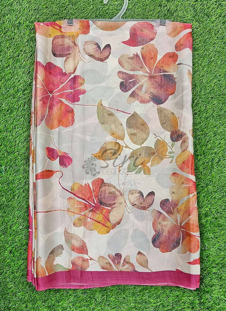 Latest Digital Print Satin Crepe Silk Saree