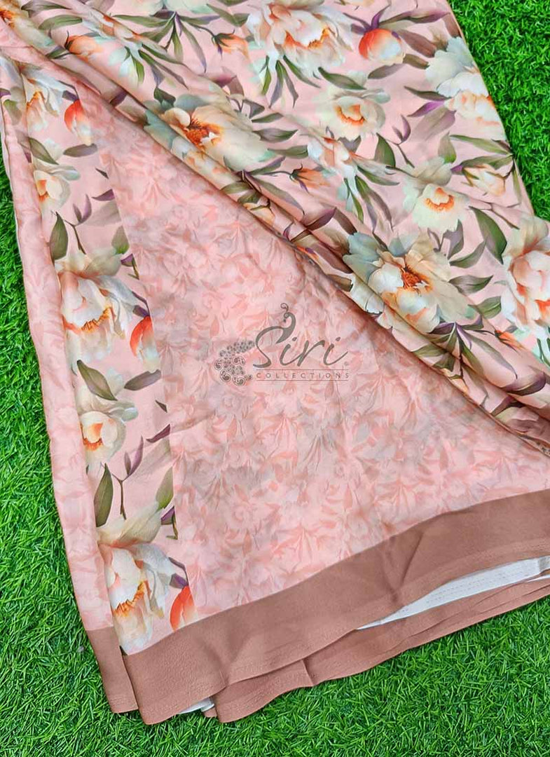 Digital Print Satin Crepe Silk Saree