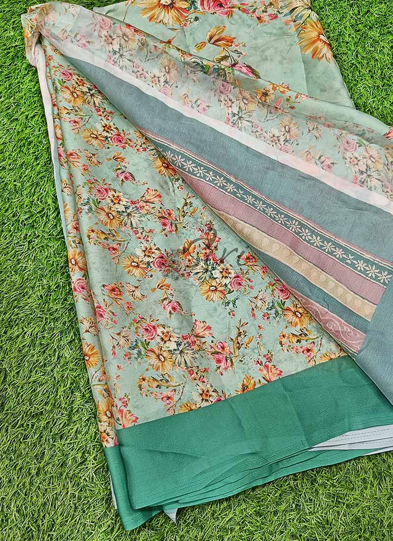 Digital Print Satin Crepe Silk Saree