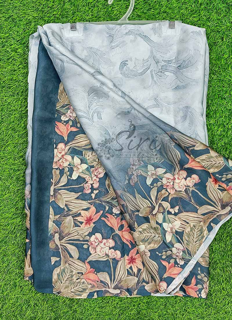 Lovely Digital Print Satin Crepe Silk Saree