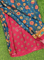 Load image into Gallery viewer, Beautiful Pure Gajji Silk Saree in Kalamkari Print
