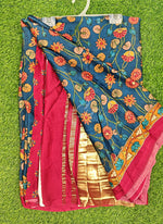 Load image into Gallery viewer, Beautiful Pure Gajji Silk Saree in Kalamkari Print
