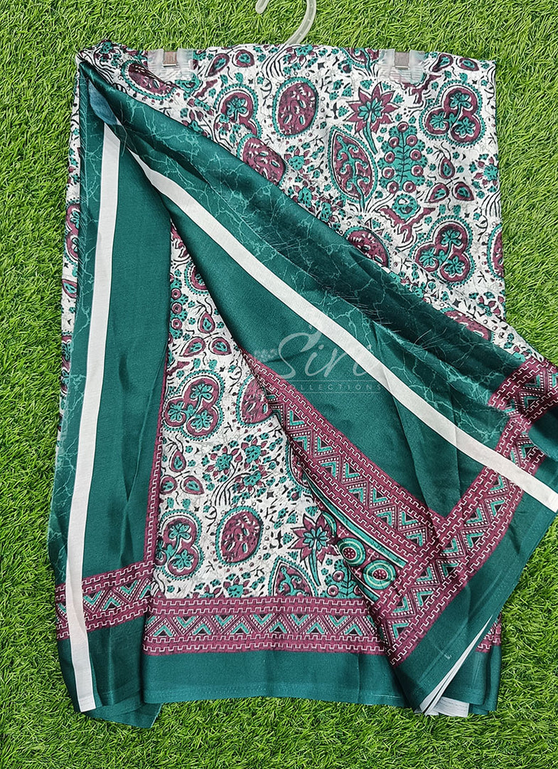 Digital Print Satin Silk Saree