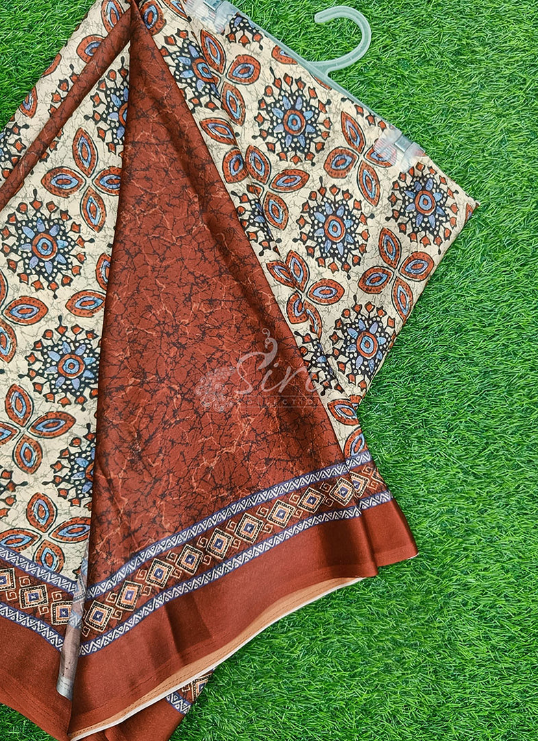 Digital Print Satin Silk Saree