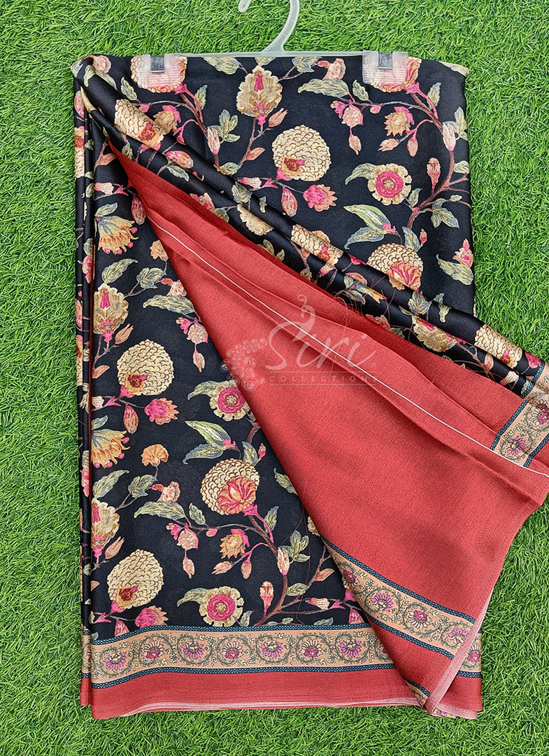 Latest Digital Print Satin Crepe Silk Saree