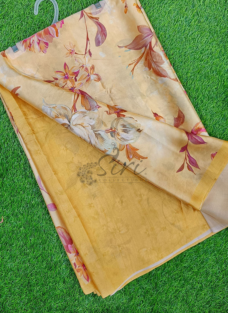 Latest Digital Print Satin Crepe Silk Saree