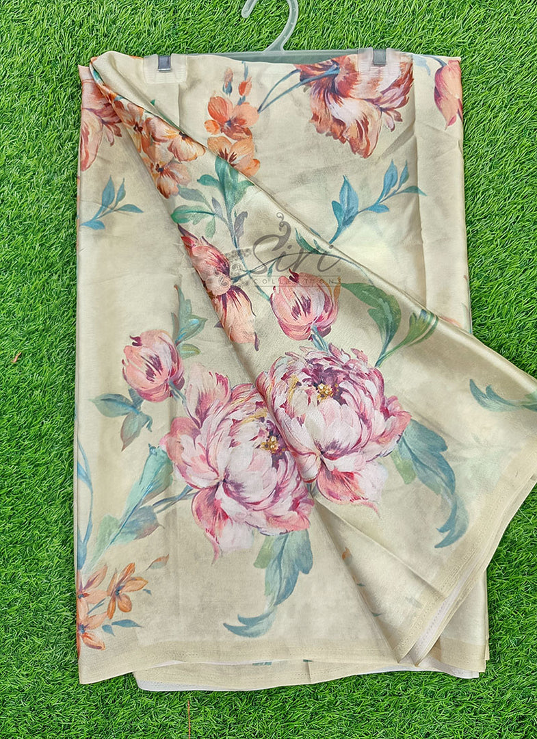 Latest Digital Print Satin Crepe Silk Saree