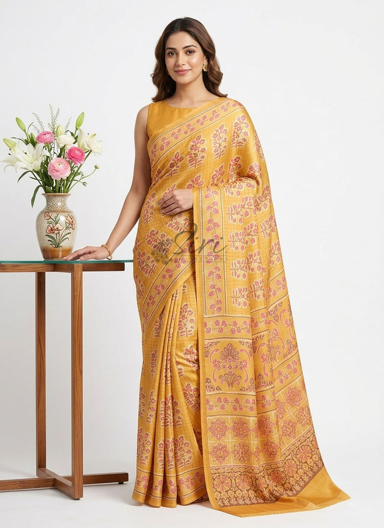Latest Digital Print Satin Crepe Silk Saree