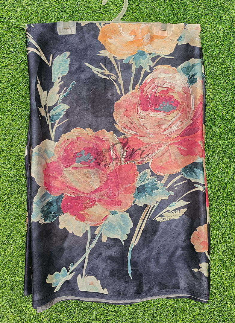 Latest Digital Print Satin Crepe Silk Saree
