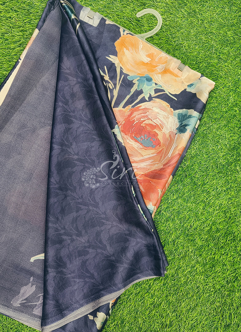 Latest Digital Print Satin Crepe Silk Saree