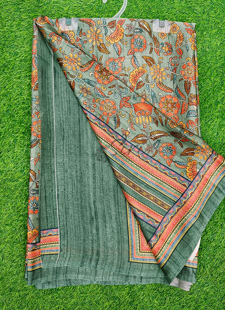 Latest Digital Print Satin Crepe Silk Saree