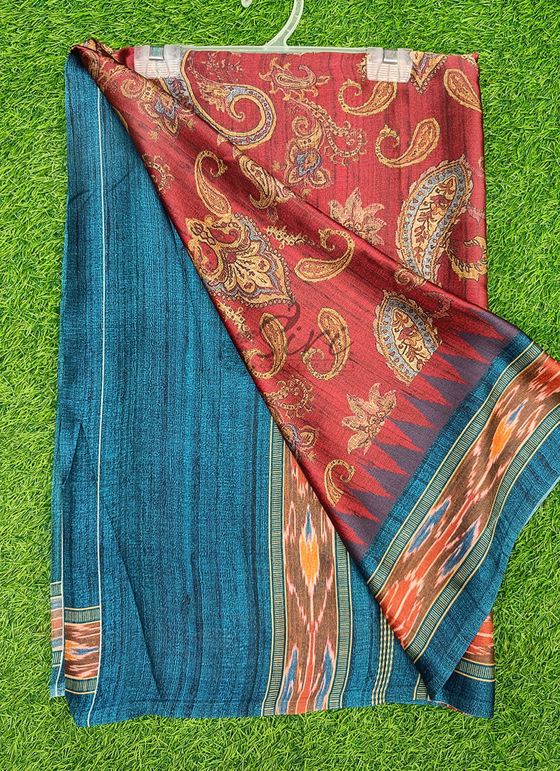 Latest Digital Print Satin Crepe Silk Saree