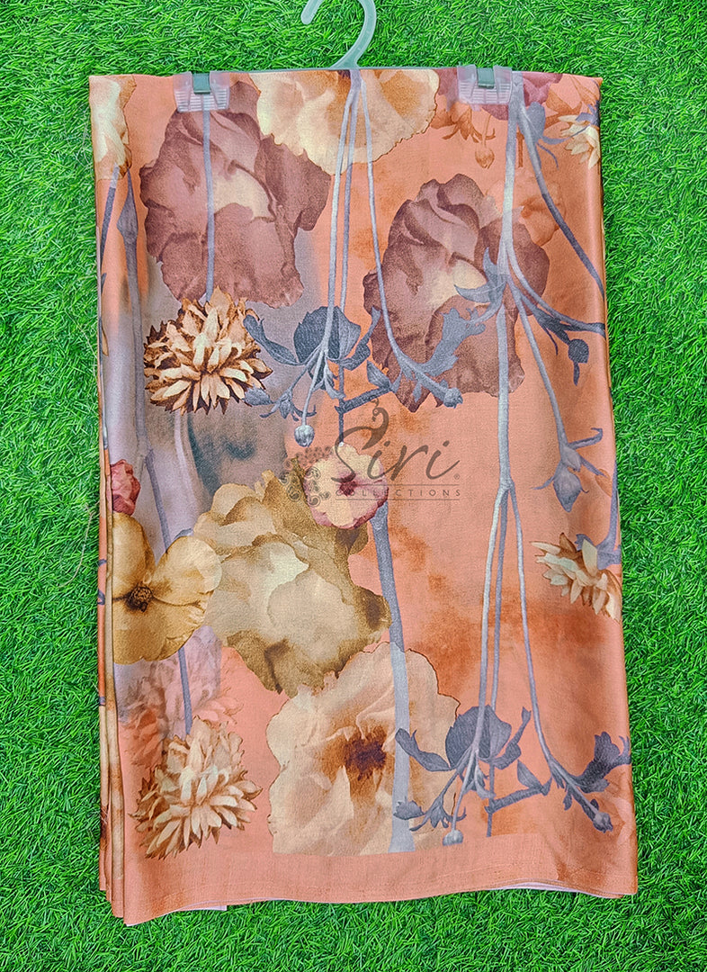 Latest Digital Print Satin Crepe Silk Saree