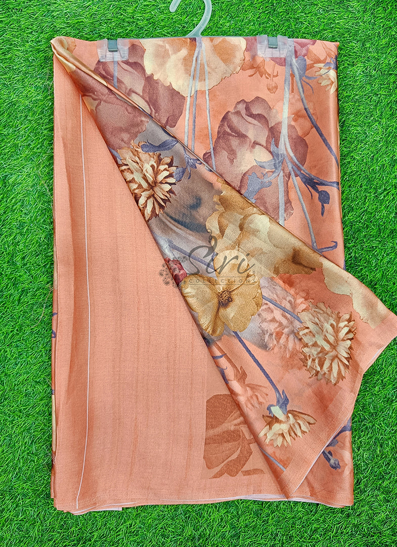 Latest Digital Print Satin Crepe Silk Saree