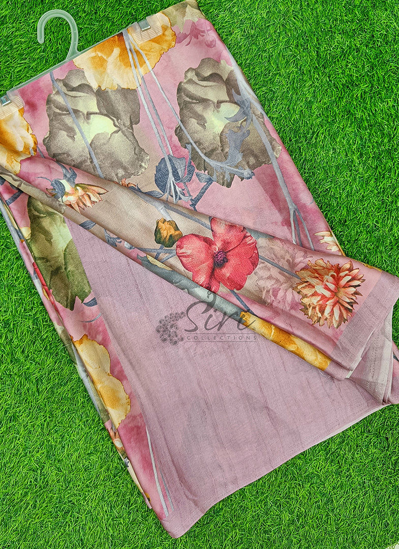 Latest Digital Print Satin Crepe Silk Saree