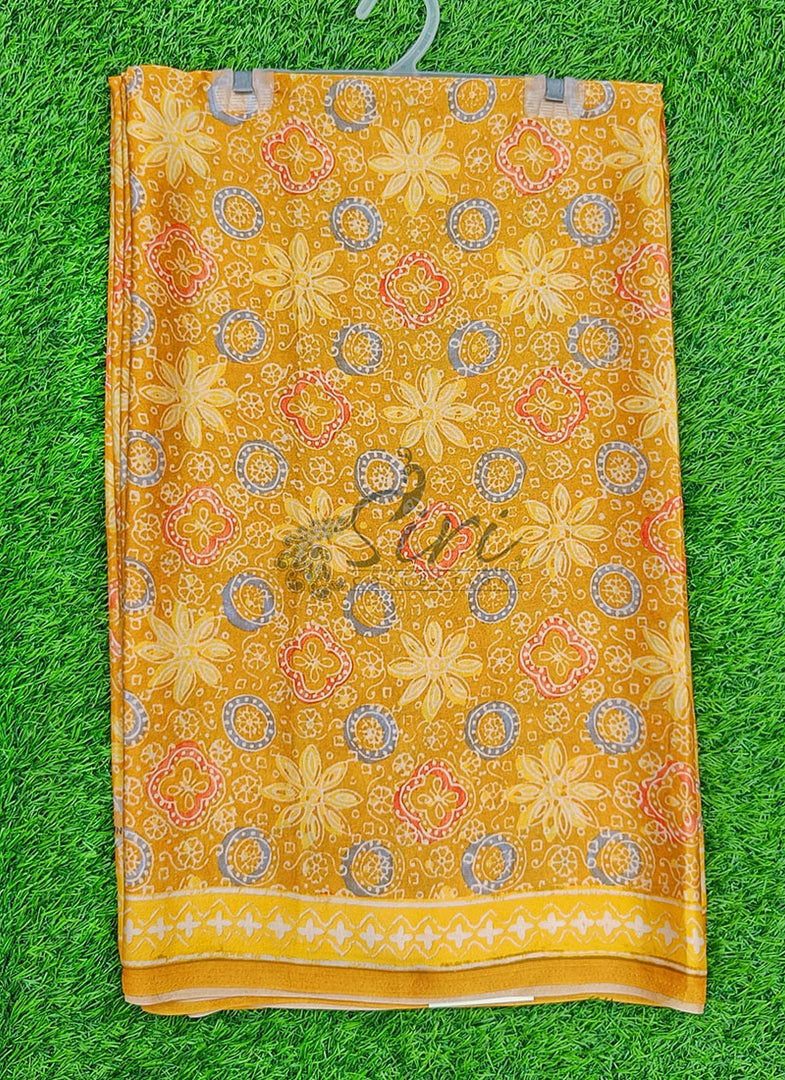 Latest Digital Print Satin Crepe Silk Saree