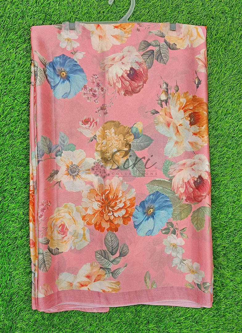 Latest Digital Print Satin Crepe Silk Saree