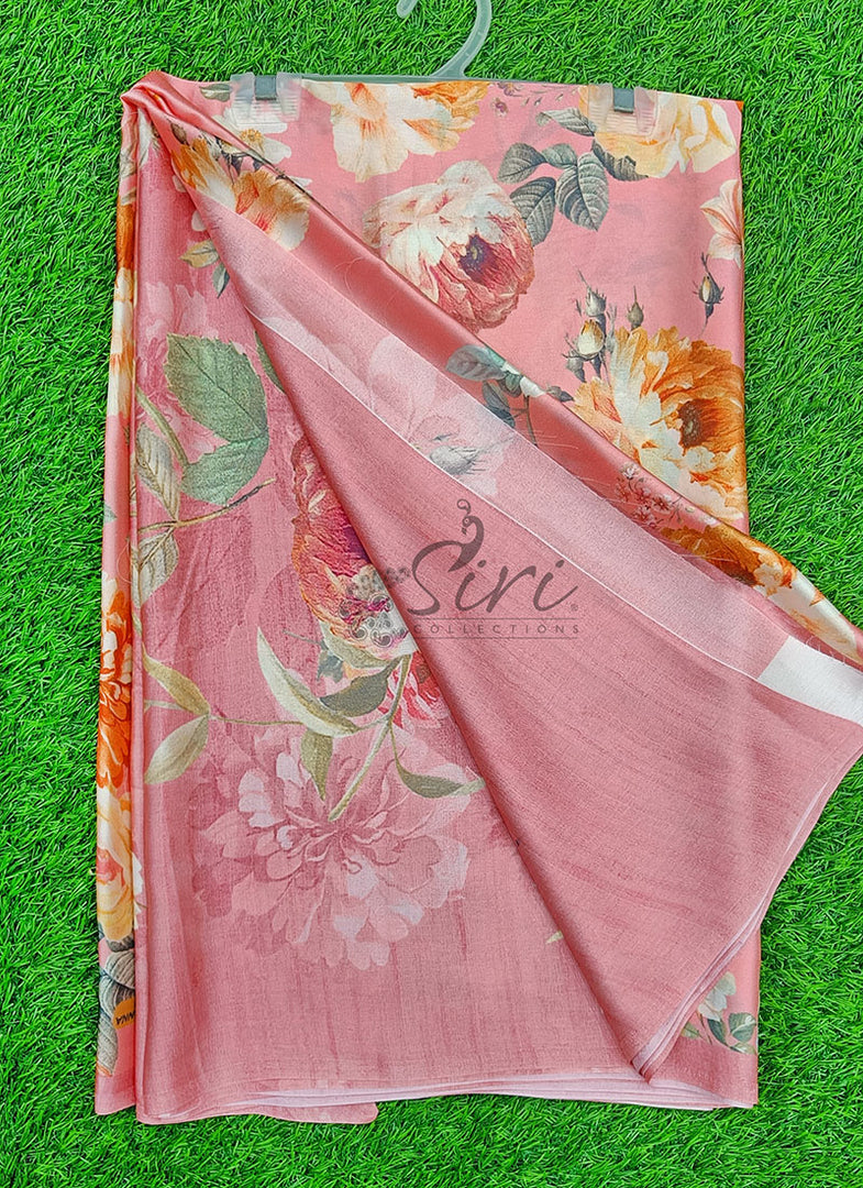 Latest Digital Print Satin Crepe Silk Saree