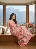 Load image into Gallery viewer, Latest Digital Print Satin Crepe Silk Saree