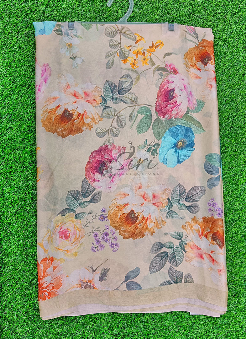 Latest Digital Print Satin Crepe Silk Saree