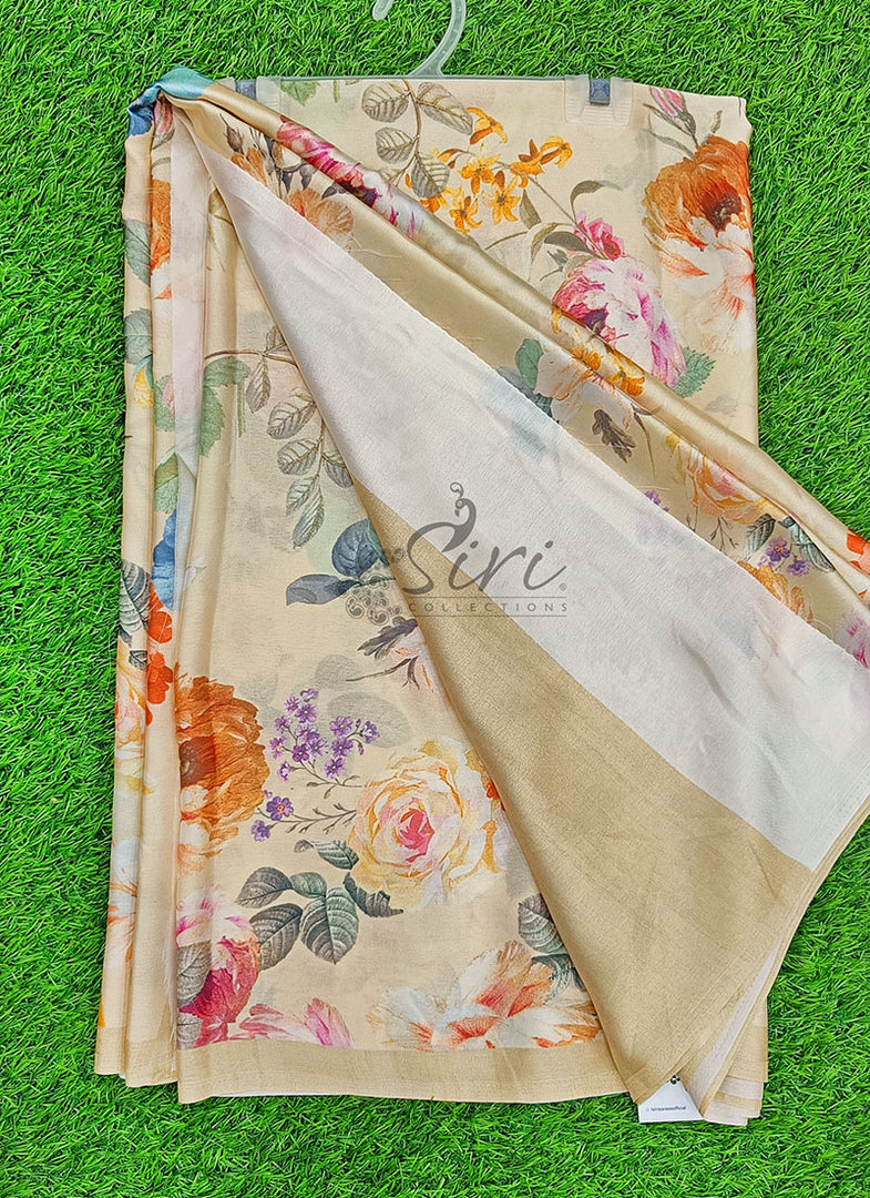 Latest Digital Print Satin Crepe Silk Saree