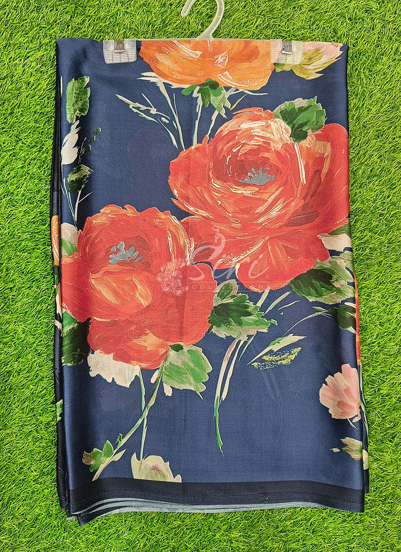 Latest Digital Print Satin Crepe Silk Saree