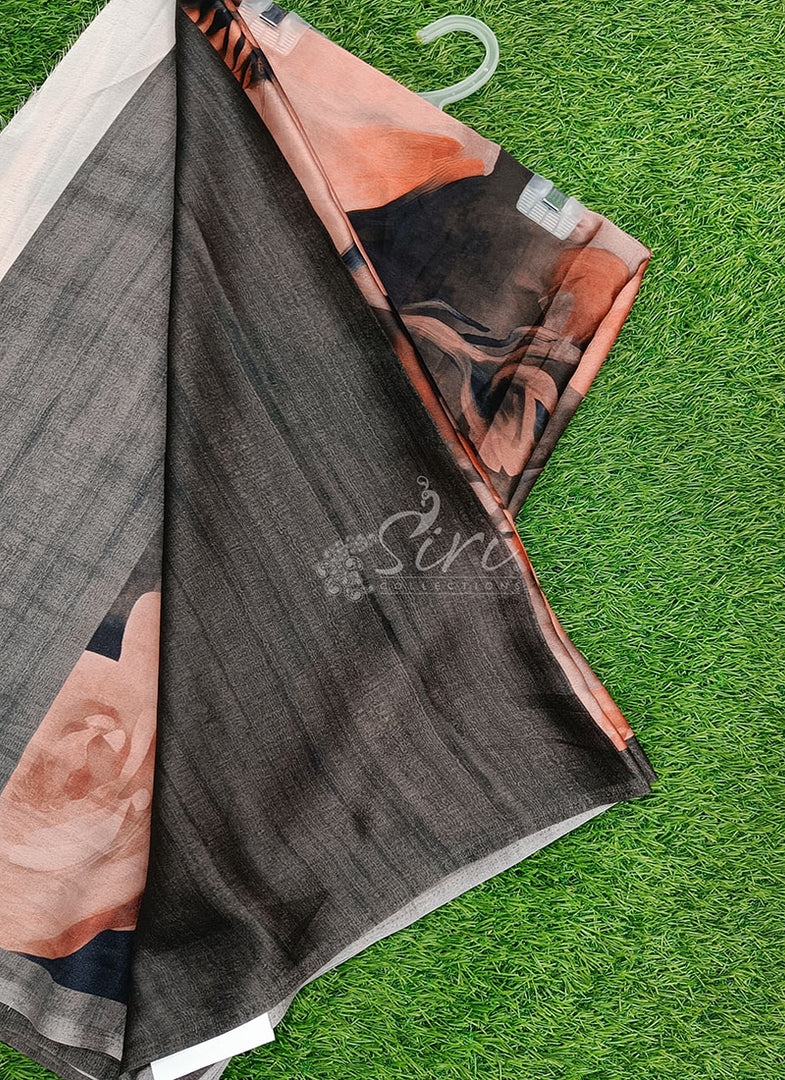 Latest Digital Print Satin Crepe Silk Saree