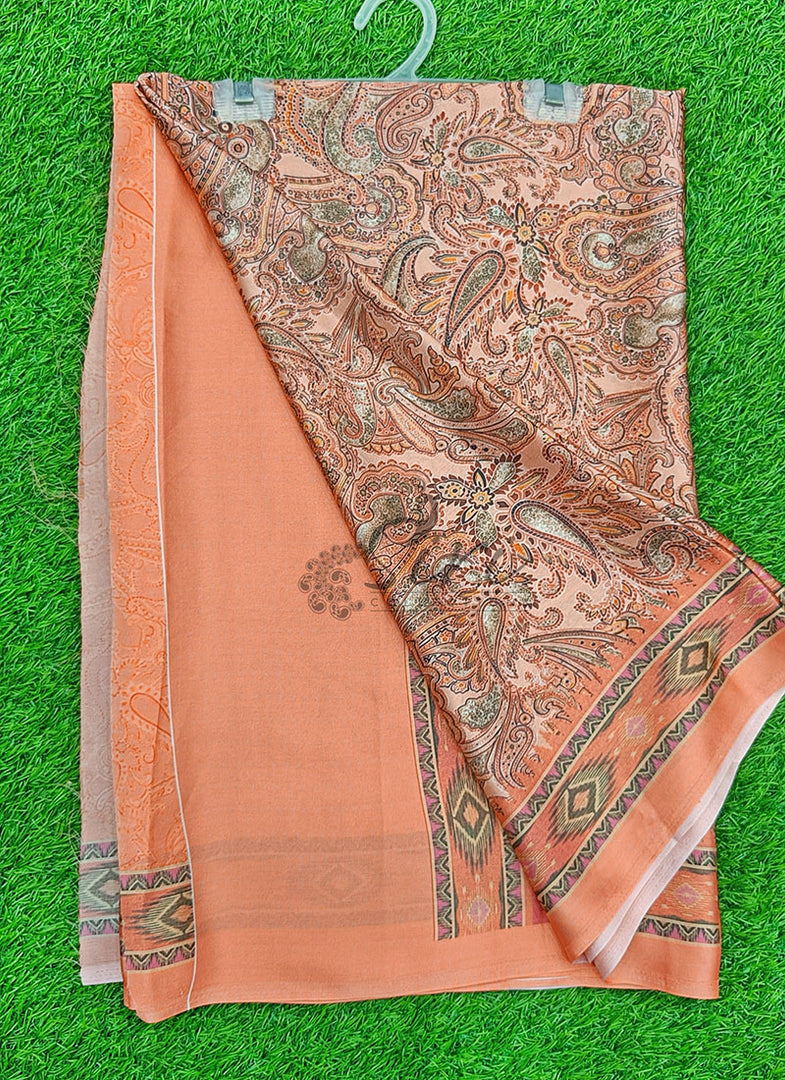 Latest Digital Print Satin Crepe Silk Saree