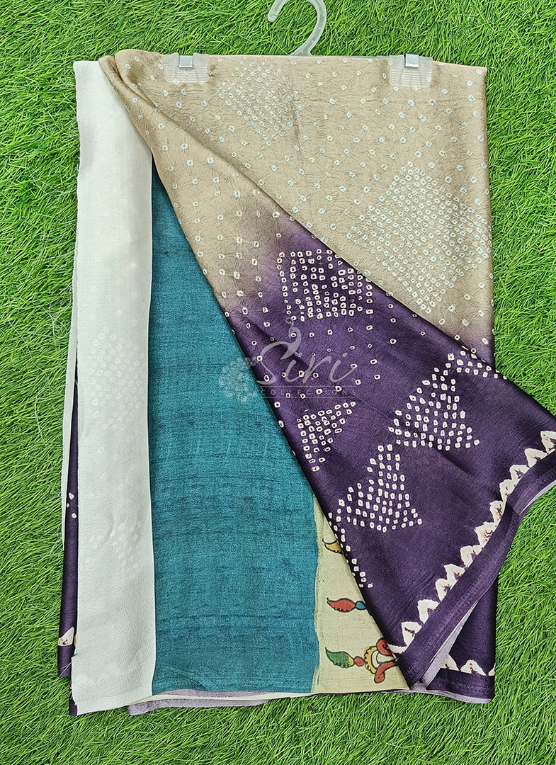 Latest Digital Print Satin Crepe Silk Saree