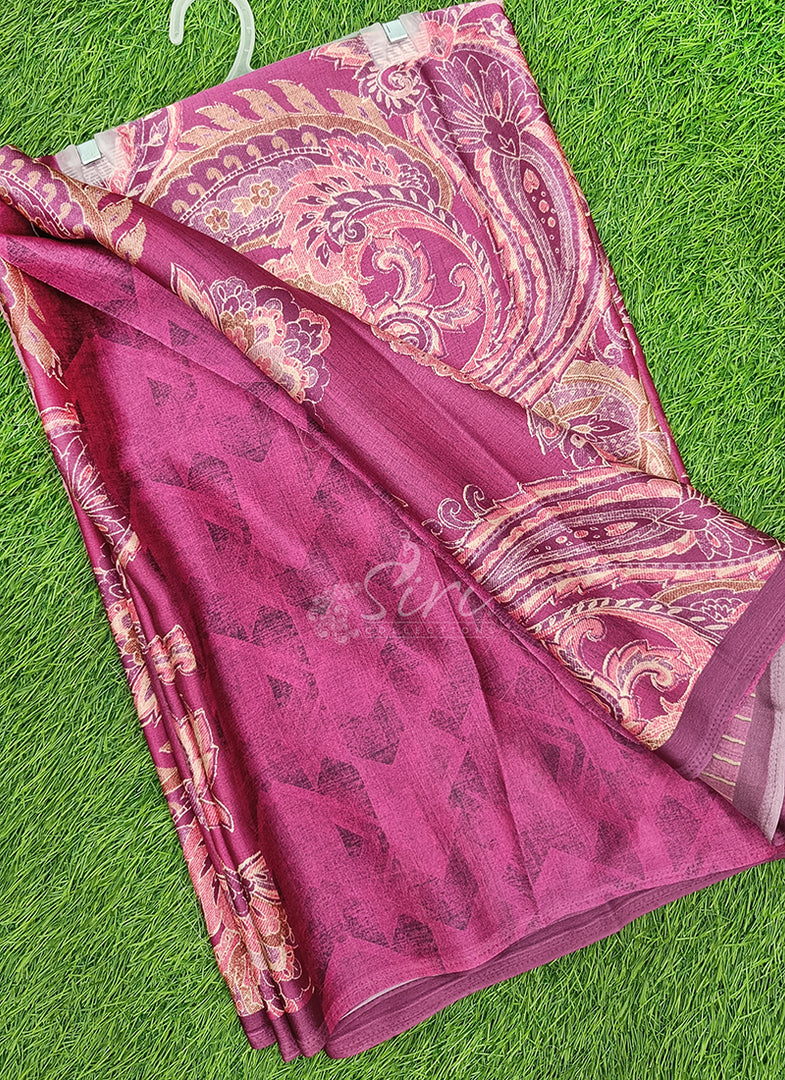 Latest Digital Print Satin Crepe Silk Saree