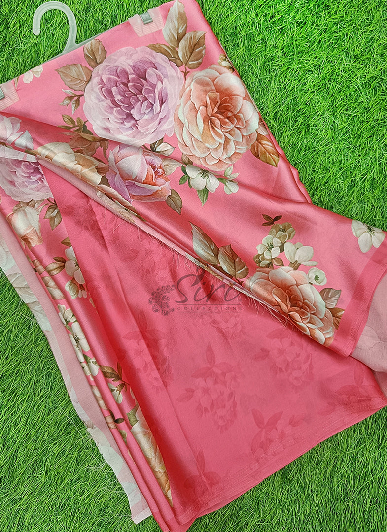 Latest Digital Print Satin Crepe Silk Saree