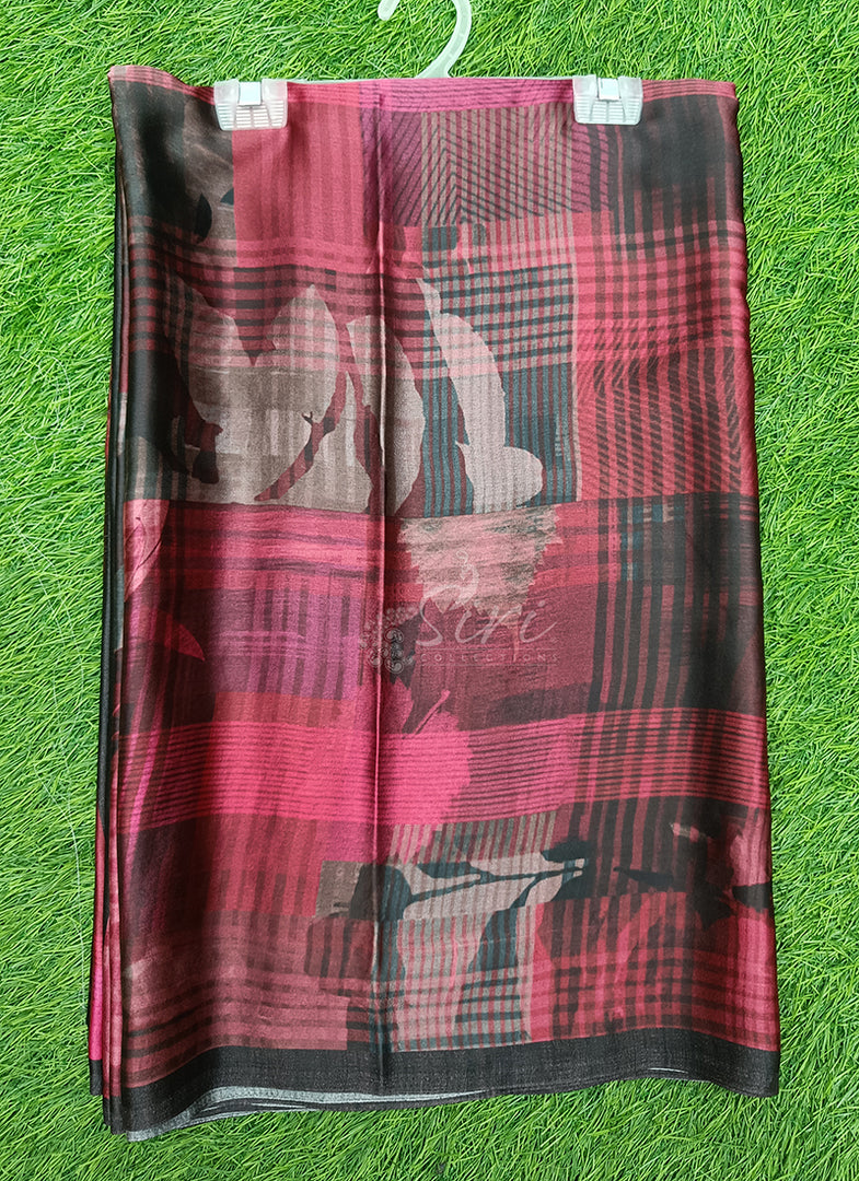 Latest Digital Print Satin Crepe Silk Saree