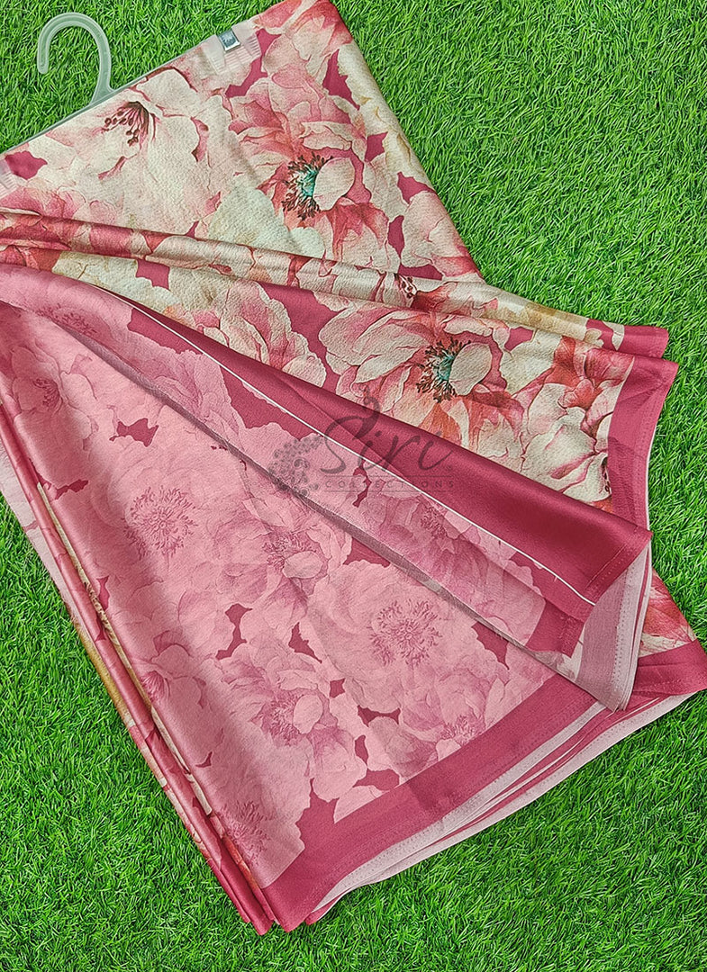 Latest Digital Print Satin Crepe Silk Saree