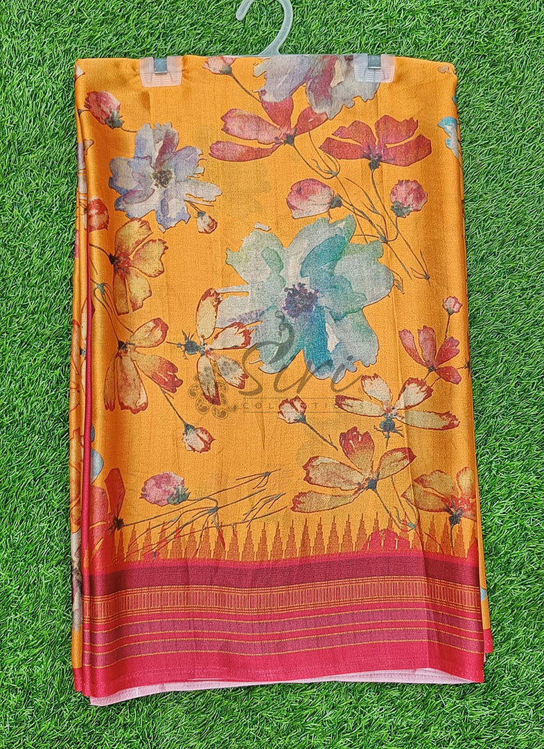 Latest Digital Print Satin Crepe Silk Saree