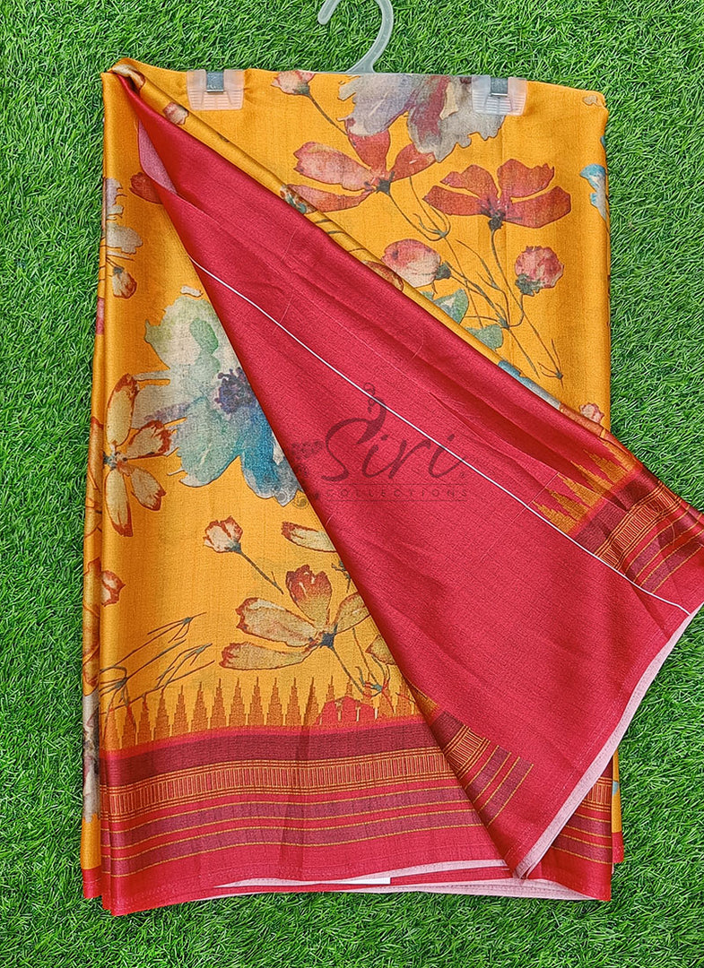 Latest Digital Print Satin Crepe Silk Saree