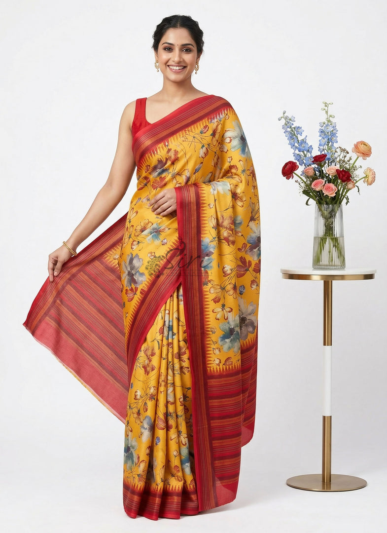 Latest Digital Print Satin Crepe Silk Saree