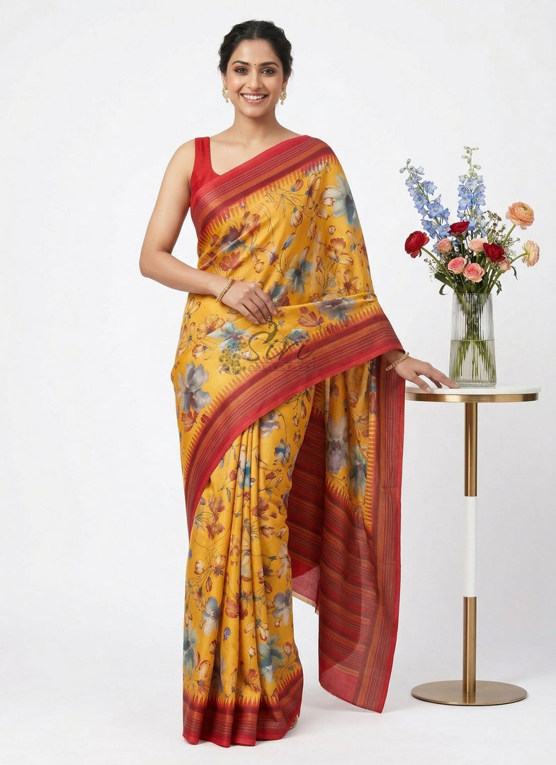 Latest Digital Print Satin Crepe Silk Saree