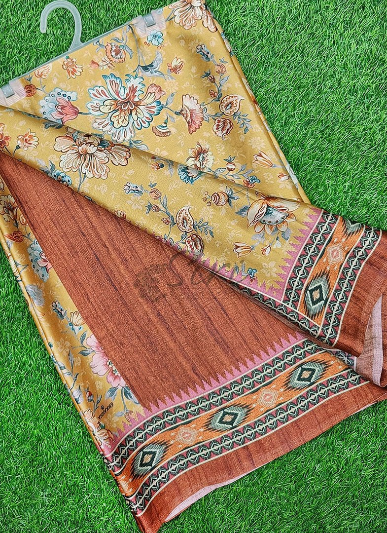 Latest Digital Print Satin Crepe Silk Saree