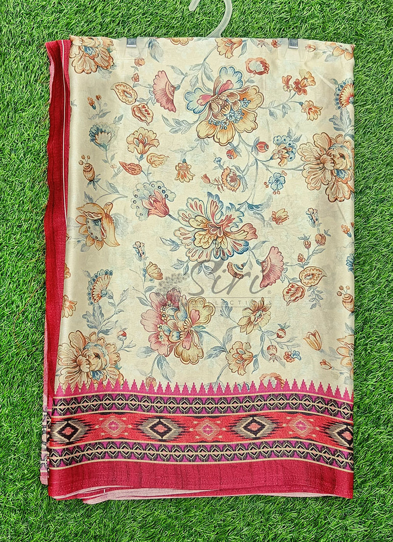 Latest Digital Print Satin Crepe Silk Saree