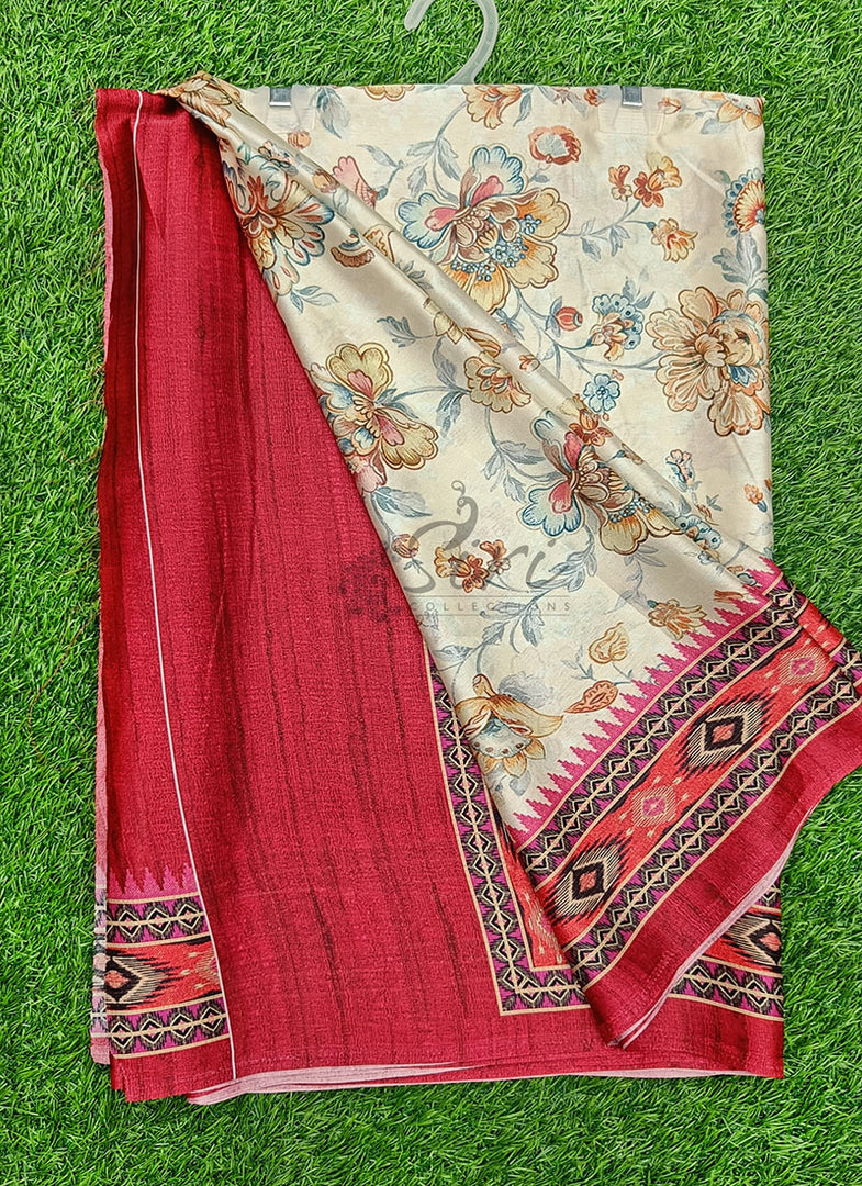 Latest Digital Print Satin Crepe Silk Saree