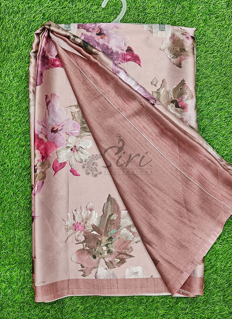 Latest Digital Print Satin Crepe Silk Saree