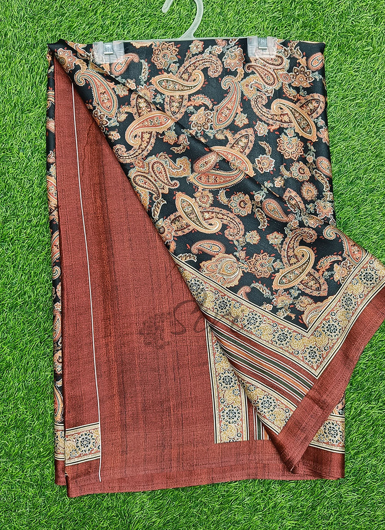 Latest Digital Print Satin Crepe Silk Saree