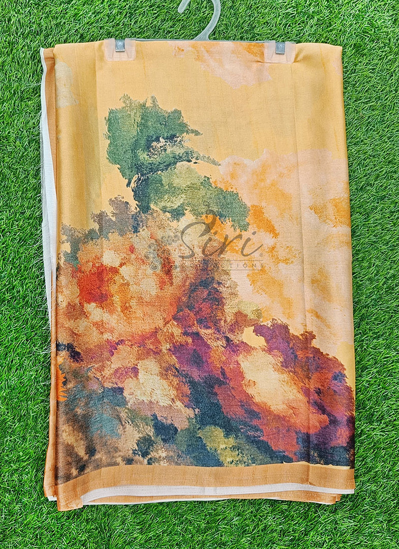 Latest Digital Print Satin Crepe Silk Saree
