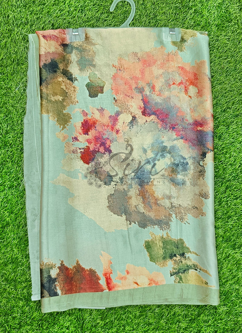 Latest Digital Print Satin Crepe Silk Saree