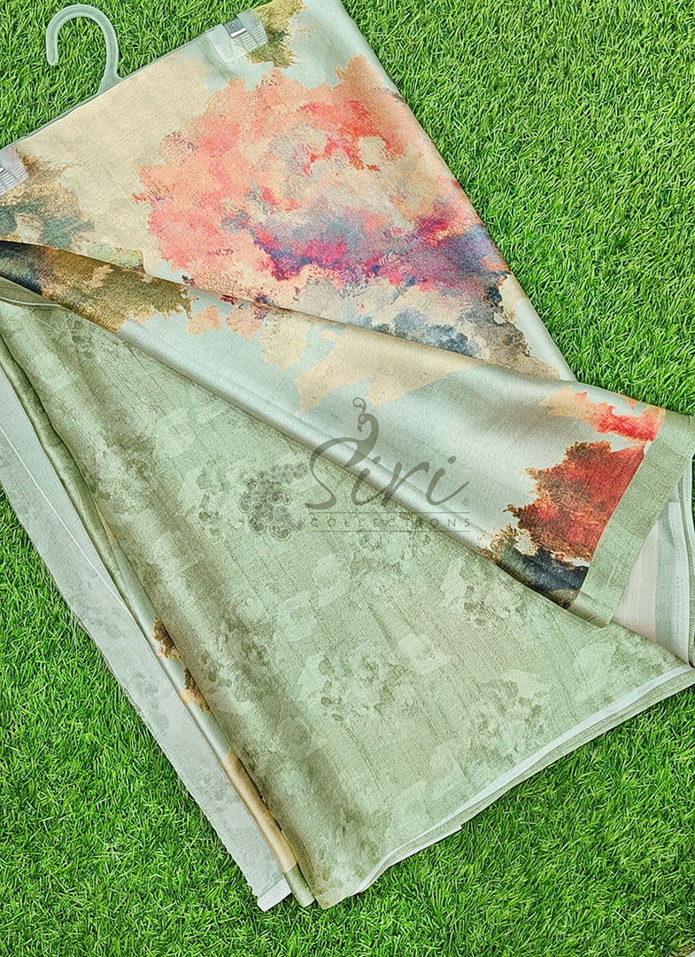 Latest Digital Print Satin Crepe Silk Saree