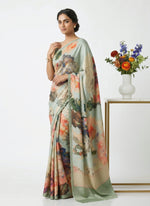 Load image into Gallery viewer, Latest Digital Print Satin Crepe Silk Saree