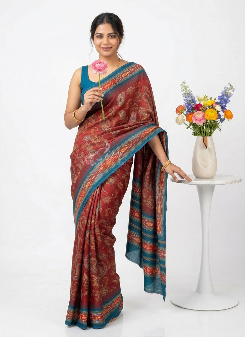 Latest Digital Print Satin Crepe Silk Saree