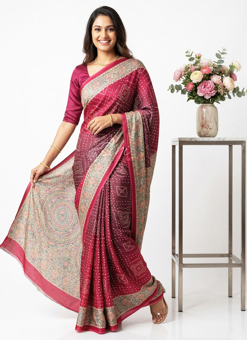 Latest Premium Digital Print Satin Crepe Silk Saree