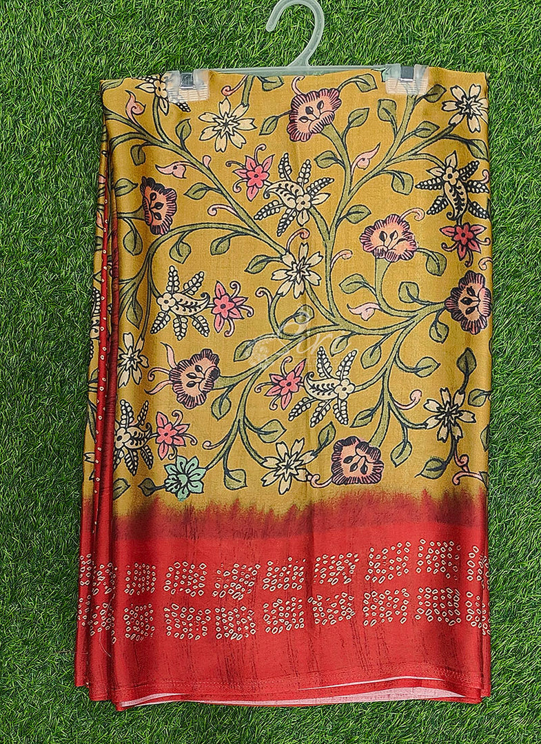 Latest Premium Digital Print Satin Crepe Silk Saree