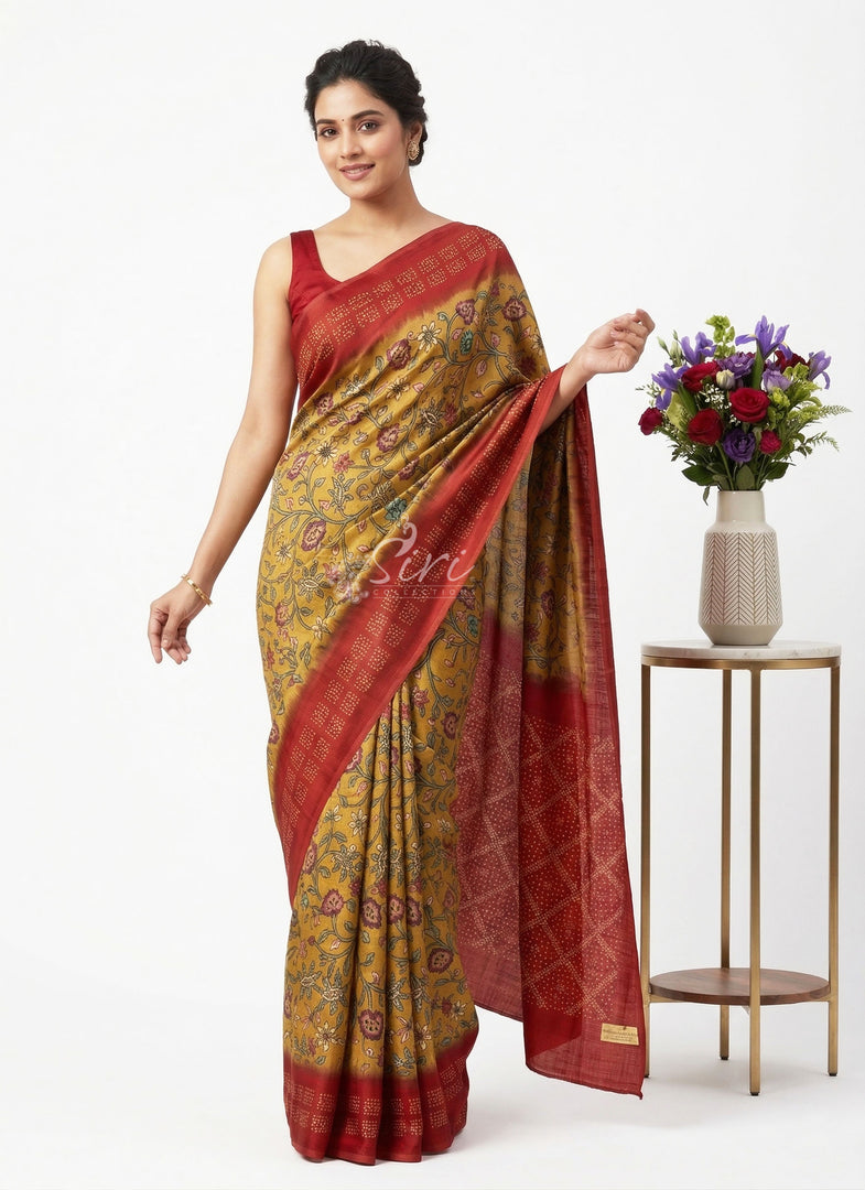Latest Premium Digital Print Satin Crepe Silk Saree